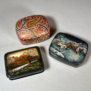 Handcrafted Decorative Boxes Set - Multicolor